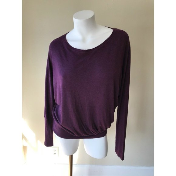 Anthropologie Sweaters - Anthropologie Bordeaux Thin Ribbed Boatneck top L